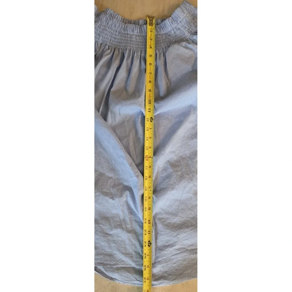 DO+BE Off‎ The Shoulder Top Smocked Tie Sleeve Coastal Grandmillennial Preppy S